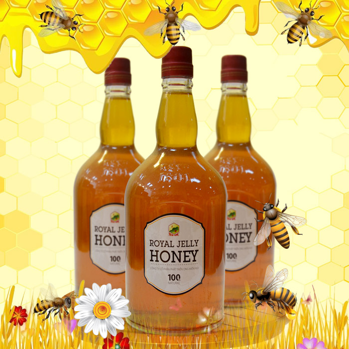 Mật ong rừng  sữa chúa đặc biệt xuất khẩu 1600g (Chai Thủy tinh) MO018